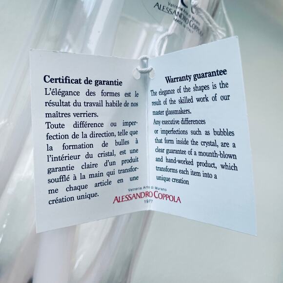 Di Murano ALESSANDRO COPPOLA Glass Pitcher 34oz Pink & White Stripe Italy NEW - Picture 11 of 14